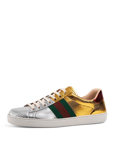 gucci python sneakers men|gucci ace metallic snakeskin sneakers.